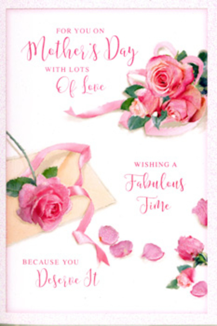 On this Mother's Day card, a romantic floral composition unfolds across a clean white surface, captured in a style that recalls a still-life arranged by a skilled florist at Blackheath Flowers. The focal point is a cluster of blooming pink roses, positioned so they cascade gently across one side of the card. Each rose is rendered with care: inner petals nestle tightly together, hinting at depth and fragrance, while outer petals loosen and curl, their edges softly ruffled as though brushed by a fingertip. The palette of pinks moves from blush and shell to richer rose and almost-raspberry tones, layered enough to make the flowers look freshly picked from a garden off Tranquil Vale. Sprinkled around the central bouquet are individual petals, some overlapping, some spaced apart, catching delicate highlights that make them appear satin-soft. A supple ribbon, in a pale pastel hue that harmonises with the roses, weaves through the scene. It loops and curves with a natural flow, recalling the way a florist wraps and ties bouquets for Blackheath deliveries, giving the arrangement a sense of gentle motion. Sparse touches of greenery peek through and around the blooms, offering subtle contrast and preventing the design from becoming too sweet. Above and beside the flowers, graceful hand-lettered script spells out an affectionate Mother's Day message, the calligraphy stylish yet readable, with swoops and flourishes echoing the contours of the petals and ribbon. The lighting is calm and even, casting soft shadows that bring out the three-dimensional feel of the artwork without overwhelming the eye. Altogether, the card evokes warmth, gratitude and quiet celebration - a paper companion to a vase of pink roses waiting on a windowsill that overlooks the open skies of Blackheath.