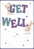 With a spirit of playful optimism, this get well card draws the eye to two adorable friends: a charming teddy bear balanced atop 'GET' in rich indigo and a floppy-eared puppy nestled among the bold, teal 'WELL.' Their fluffy textures and expressive faces radiate comfort and sincerity, evoking the reassuring warmth of Blackheath's community. Sprinkled blue and purple stars dance across the soft white background like twinkling lights over Blackheath Village in the evening. The card's lively typography jumps from the page, making the words themselves a little celebration. Each detail, from the vividly rendered fur to the hopeful gaze of the animals, conjures the care and friendliness that local Blackheath florists pour into every bouquet. Together, card and flowers create a gentle, heartfelt gesture for someone recovering nearby, offering brightness and encouragement rooted in the spirit of Blackheath.